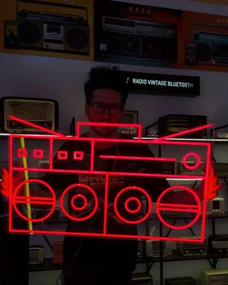 Neon LED Boombox Sharp GF-777 – personalizzabile