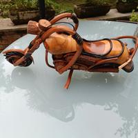 moto modellino Harley Davidson legno