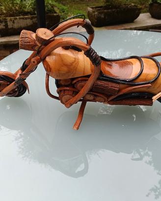 moto modellino Harley Davidson legno