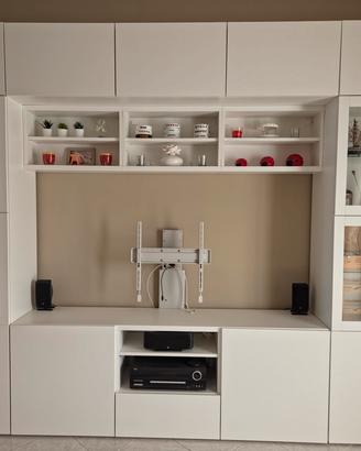 Parete attrezzata Ikea Besta 3 metri bianca