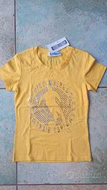 T-shirt Bikkembergs gialla nuova con cartellino