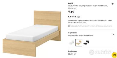 Letto singolo modello MALM IKEA