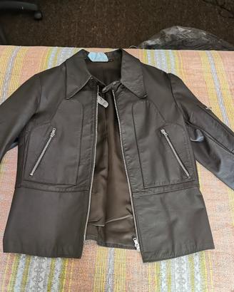 Giacca vera pelle donna, marrone (SOTTOCOSTO