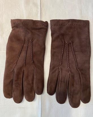 Guanti Uomo in Vera Pelle Scamosciata e Cashmere
