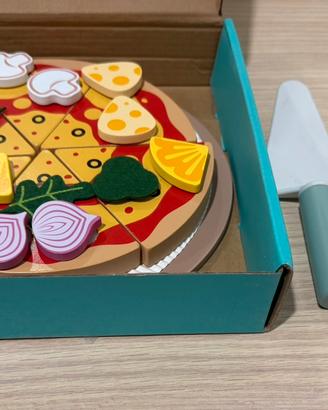 Pizza giocattolo in legno, 27 pezzi 3+