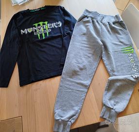 Completo pantalone maglia Monster bambino