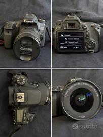 Canon eos 70D + obiettivi + zaino