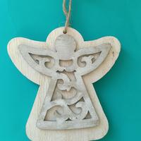 Fuoriporta decorazione per albero  legno angelo