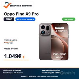 Oppo Find X9 Pro 16/512 GB, nuovo e disponibile.