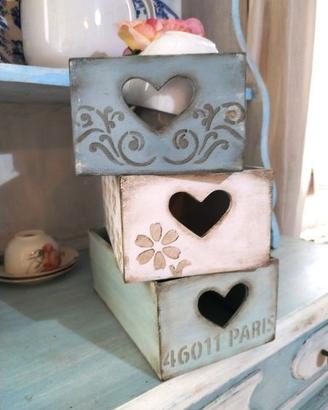 Cassette in legno portatutto, bagno cucina camera