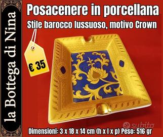 Posacenere Barocco in porcellana da Collezione
