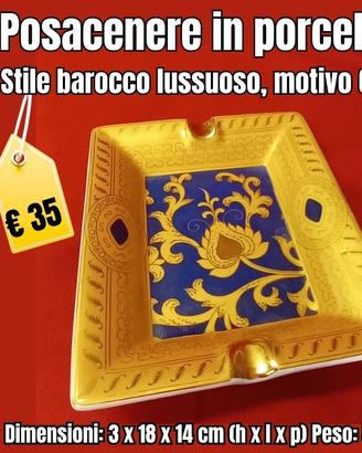 Posacenere Barocco in porcellana da Collezione