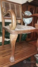 SEDIA - TIPO TRONO ANTICA CON PIEDI ZAMPA DI LEONE