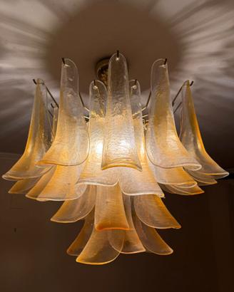 Lampadario Plafoniera Murano Vetro Petali 