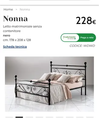 letto e comodini in ferro battuto