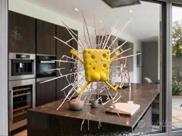 Decorazione 3D SpongeBob effetto vetro infranto