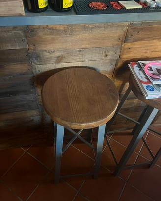 Sgabello da bar in legno e metallo