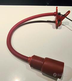 lampada vintage pinza / morsetto rossa anni 70 80