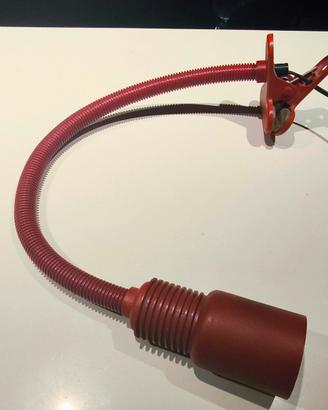 lampada vintage pinza / morsetto rossa anni 70 80