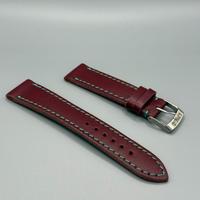 cinturino artigianale bordeaux - cucitura ottanio