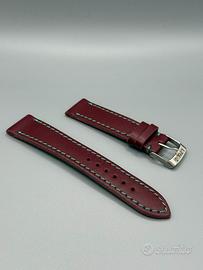 cinturino artigianale bordeaux - cucitura ottanio