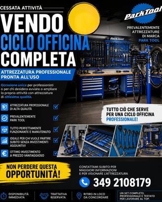 Attrezzatura completa per un'intera ciclofficina