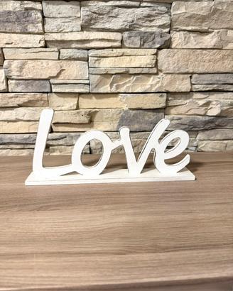 Soprammobile / scritta decorativa in legno bianco