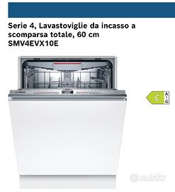 Lavastoviglie Bosch da incasso, classe C GARANZIA