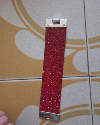bracciale rosso con paillettes