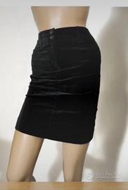 LineaEmme Marella gonna donna nera velluto y2k M