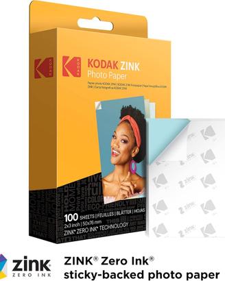 carta fotografica zink 2x3 pollici 100 fogli