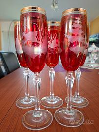 Bicchieri flut in cristallo Bohemia 