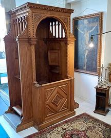 Confessionale fine 800,in massello di noce