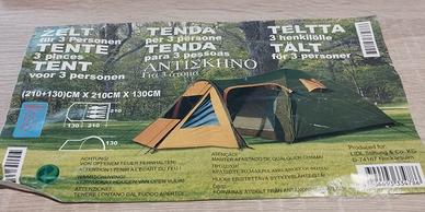 Tenda campeggio 3 posti con veranda