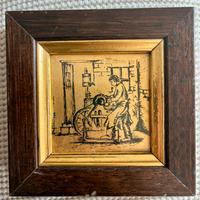 Antica serigrafia Foglia oro 985 - 9x9