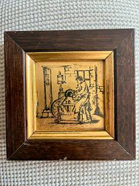 Antica serigrafia Foglia oro 985 - 9x9