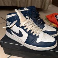 Air Jordan 1 mid blu-bianco-oro