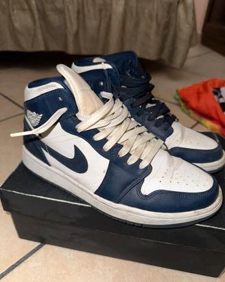 Air Jordan 1 mid blu-bianco-oro
