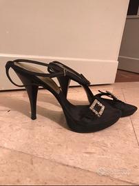 Sandali raso nero numero 39 Giancarlo Paoli