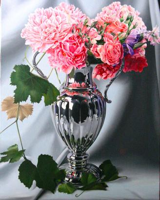 COSIMO MANNU dipinto olio su tela NATURA MORTA