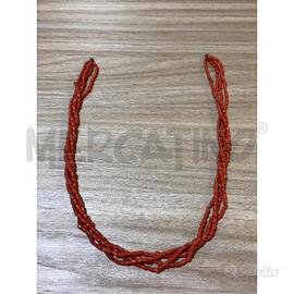 COLLANA 4 FILI CORALLO NO CHIUSURA 40 CM
