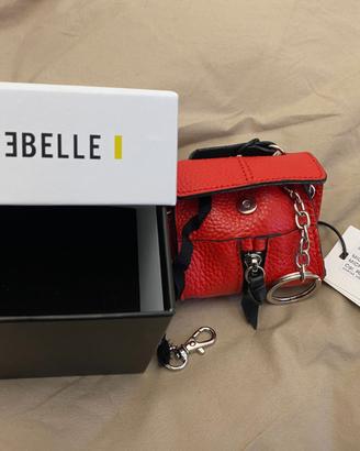 Micro bag portachiavi rossa pelle Rebelle