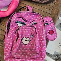 Zaino Invicta rosa e blu con astuccio