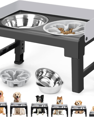 Zivacate Ciotole per Cani Rialzate Regolabili