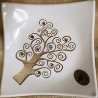 Piattino in vetro da Arzano (NA) decorato a mano