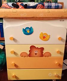 Cassettiera bimbo fasciatoio vasca