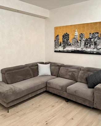 Divano ad angolo moderno grigio-come NUOVO(2anni)