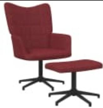 Poltroncina con Poggiapiedi Rosso Vino in tessuto