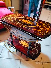 carrello intarsiato artigianato sorrentino