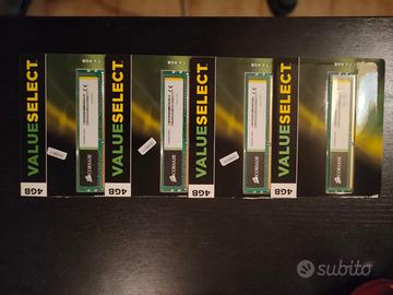 16GB (4 banchi da 4GB) RAM PC Corsair DDR3